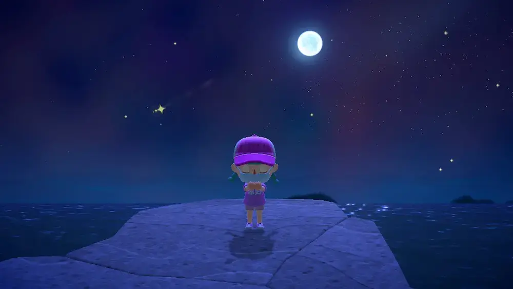 Wishing upon a shooting star in Animal Crossing