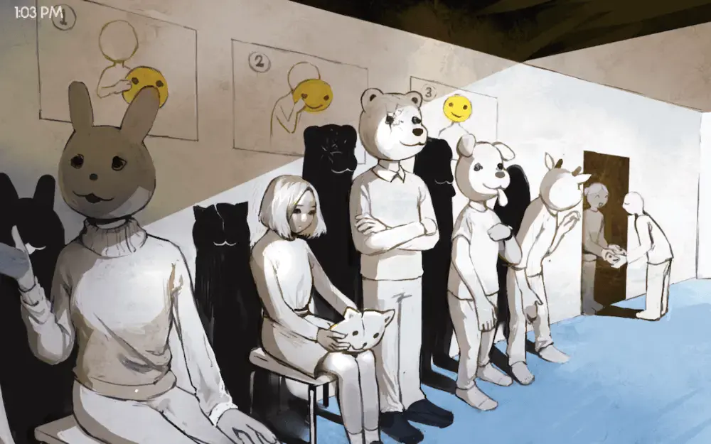 image from you left me in the clinic filled with masked patients