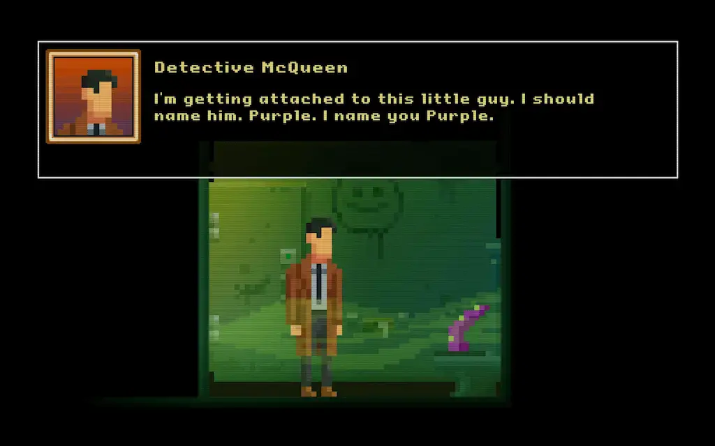 Detective McQueen names the purple toilet tentacle