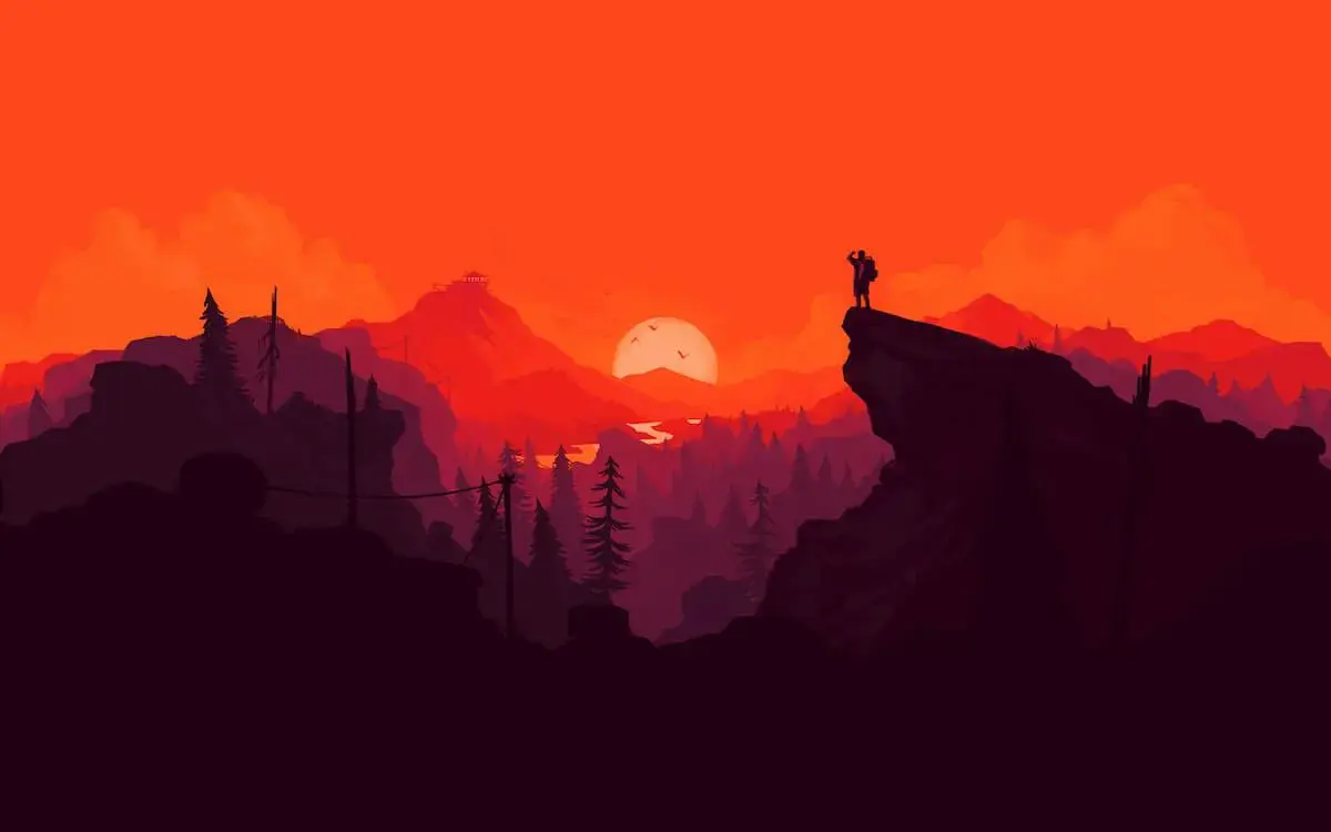 Watching a sunrise on a cliff's edge