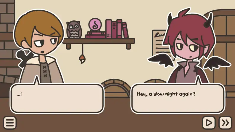 Customers in the tavern chatting