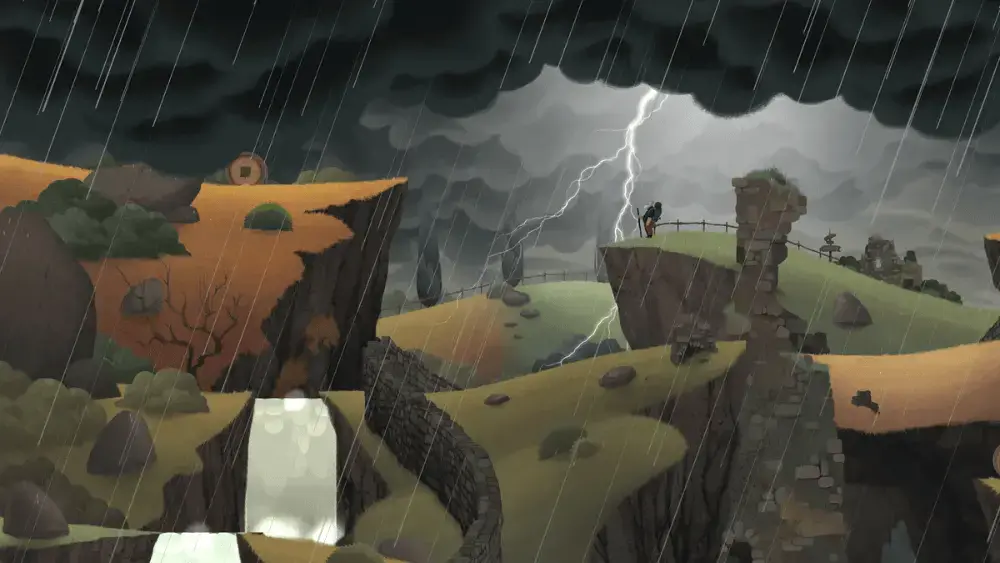Stormy scene in Old Man's Journey