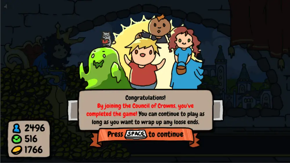 End game by joining Council of Crowns