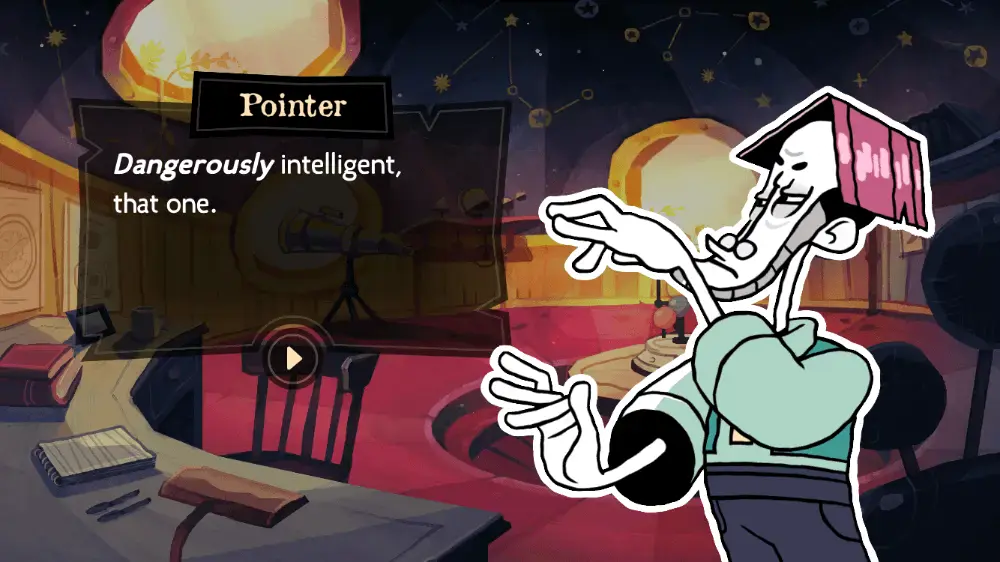 Professor Pointer commenting on the intelligence of a suspect