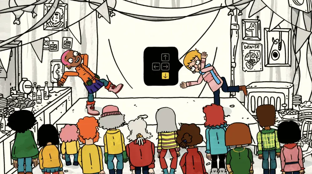 The first mini-game in the bar
